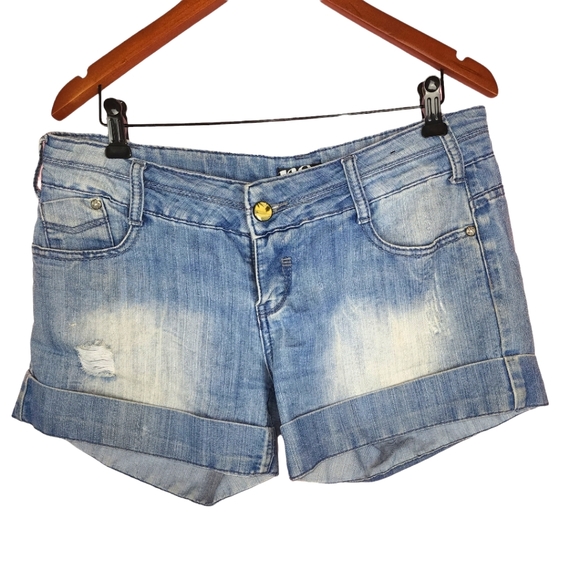 Denim cuffed jean shorts - Picture 1 of 8